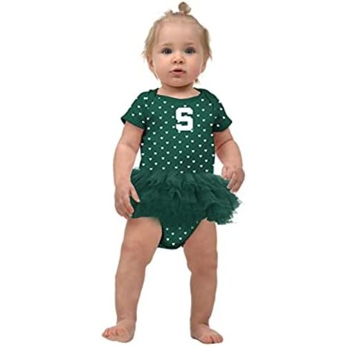 Two Feet Ahead Newborn Baby Girl Bodysuit Creeper Hearts Tutu Skirt Dress