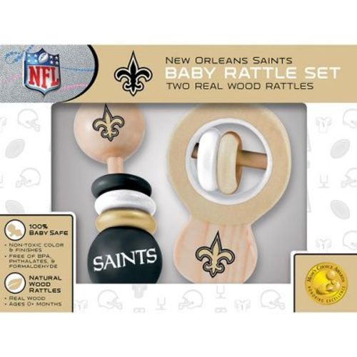 Baby Fanatic Wood Rattle 2 Pack - Nfl New Orleans Saints Baby Toy Set