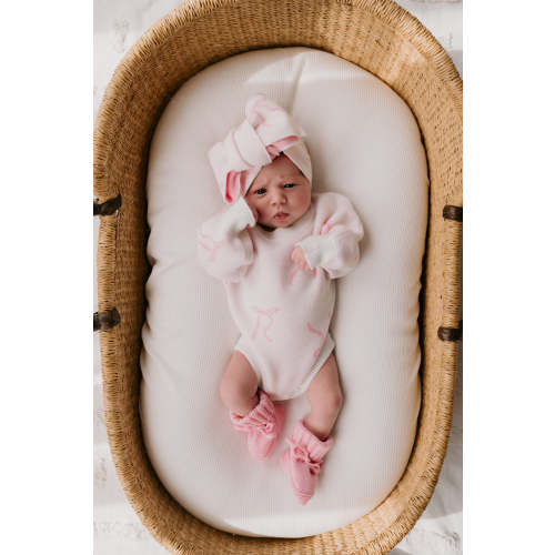 Knit Romper | Pink Bows – Little and Fern