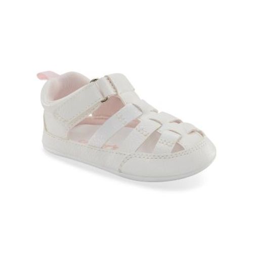 Carter's Just One You®️ Baby Girls' Olivia Pre Walker Sneakers - White 12-18M: Hook & Loop, Flexible Sole