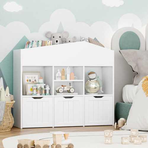 Wade Logan® Boroff 39.4"W x 35.4"H Cube Unit, Kids Bookcase with Shelves, Toy Storage & Reviews | Wayfair