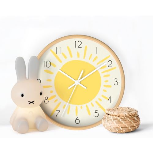 Sun Wall Clock, Nursery Wall Decor, Clock Wall Kids, Neutral Nursery Clock, Boho Wall Clock