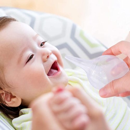 Innovo Hospital Grade Silicone Twister Bulb Baby Ear Syringe and Nasal Aspirator, Sucks Snot and Mucus, Nasal Bulb Ear Syringe, Cleanable and Reusable Clear White