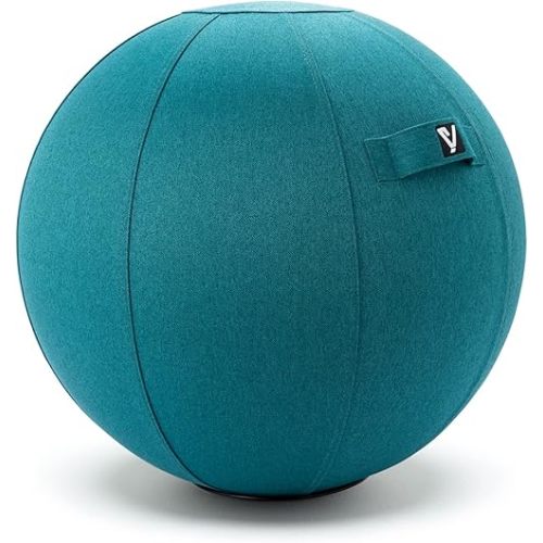 Sitting Ball Chair, Yoga Ball Chair Exercise Ball Chair for Home Office Desk, Stability Ball for Fitness & Pilates, Ergonomic Balance Ball Seat with Cover and Pump