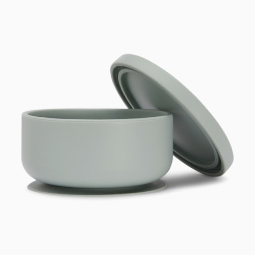 AEIOU Suction Bowl with Lid - Sage