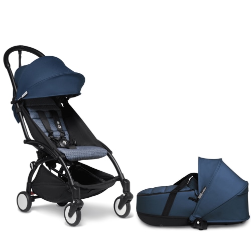 Babyzen YOYO2 6+ Complete Stroller and Bassinet Bundle - Black - Air France Blue