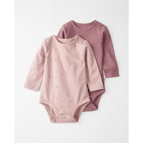 Baby 2-Pack Organic Cotton Rib Bodysuits in Bows - Little Planet | Carter's