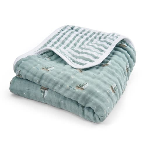 Organic Cotton Muslin Blanket in Sailing Seas | aden + anais
