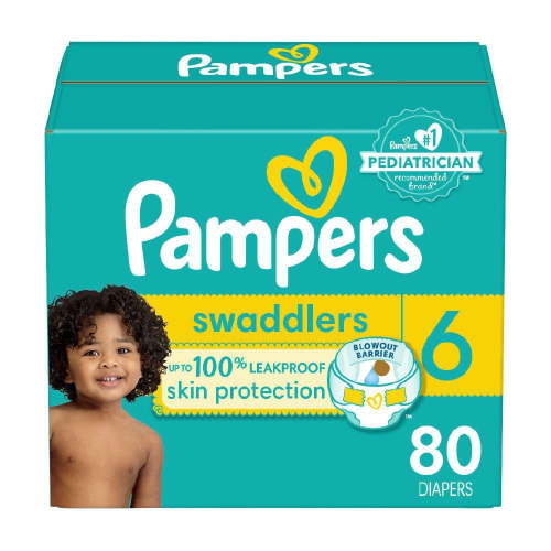 Pampers Swaddlers Diapers, Super Econo Pack, Size 1-8, 58-160CT