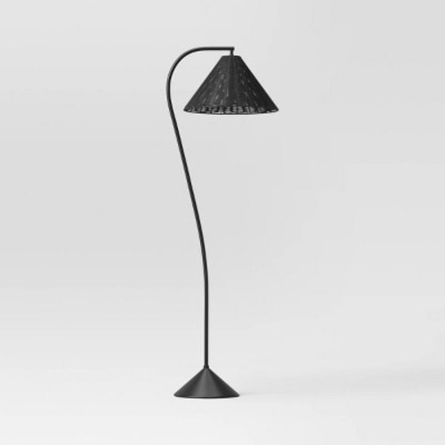 Gooseneck Floor Lamp with Natural Shade - Threshold™, Color: Black, Size: Includes LED Light Bulb