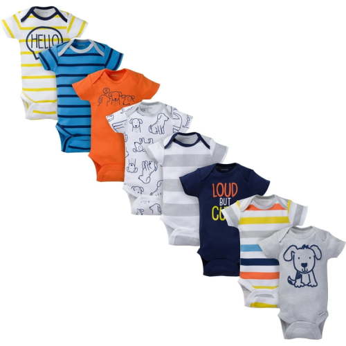 Onesies Brand Multipack Infant Boy Short Sleeve Bodysuits, 8-Pack, Sizes Newborn-12 Months