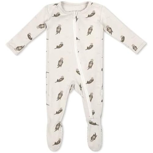 Soft Baby Bamboo Viscose Footie Pajamas, Zipper Closure, 0-24 Months