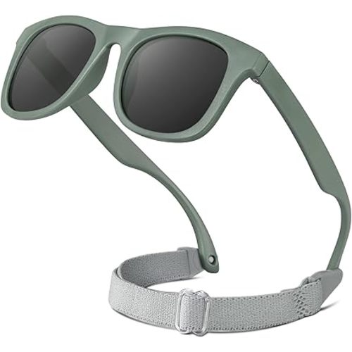 RIVBOS Baby Sunglasses Boys&Girls with Strap UV400 Polarized Flexible for Toddler,Infant and Newborn(0-24month) RBK0231