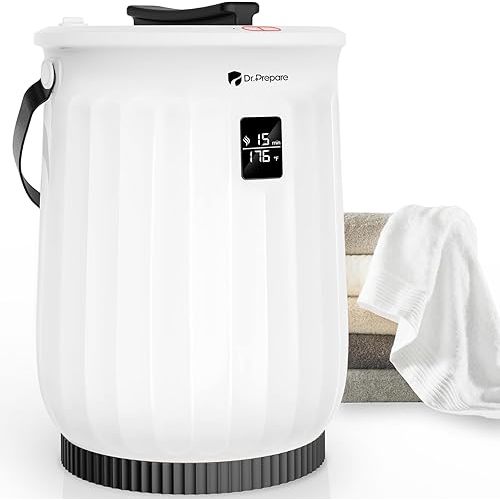 DR.PREPARE Towel Warmer for Bathroom, Upgraded Luxury Towel Warmer Bucket with LED Display, 4 Timer Settings, Auto Shut Off, Child Safety Lock, 20L Large Warmer for 2 Towels, Bathrobes, Blankets, PJ's