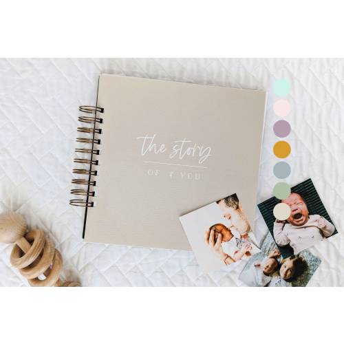 Personalized Baby Book: &quot;Story of You&quot; (More Colors) | Modern Baby Shower Pregnancy Gift First Year Journal, Same Sex Gay Lesbian Friendly
