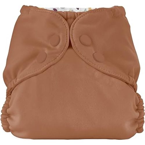 Esembly Cloth Diaper Outer, Swim Diaper, Waterproof Cloth Diaper Cover, Leak-Proof and Breathable Layer Over Prefolds, Flats or Fitteds, Reusable Diaper with Snap Closure - Size 1 (7-17lbs), Clay
