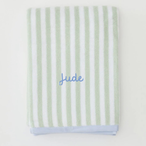 Kids' Beach Towel - Personalize: Waverly font - Name: Jude - Color: French blue