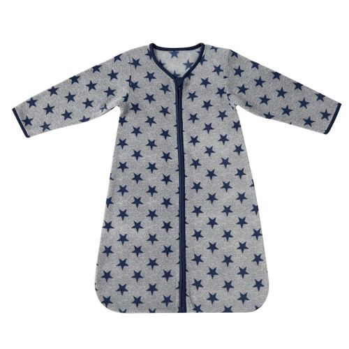 DaysU Micro Fleece Baby Sleep Sack 6-12 Months with Long Sleeves 1.5 TOG, Plush Warm Baby Wearable Blanket with 2-Way Zipper, Unisex Sleeping Bag for Infant Newborn, Navy Star