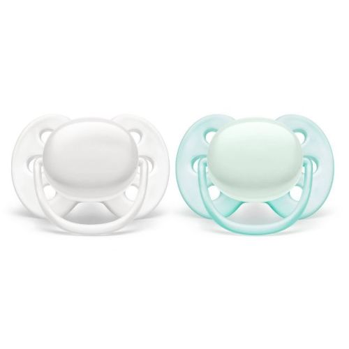 Philips Avent 2pk Ultra Soft Pacifier 0-6 Months - Arctic White/green