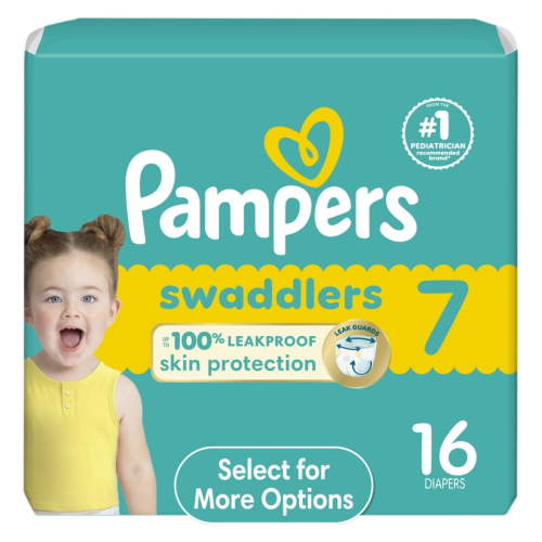 Pampers Swaddlers Diapers, Size 7, 16 Count (Select for More Options)