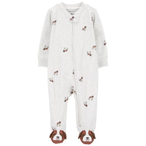 Baby Gray Puppy Zip-Up Sleep & Play Pajamas - Carter's | Carter's