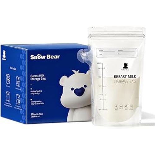 Snow Bear Breastmilk Storage Bag, 6oz Breast Milk Storage Bags for Freezer, 120 Count Milk Bags for Breastmilk
