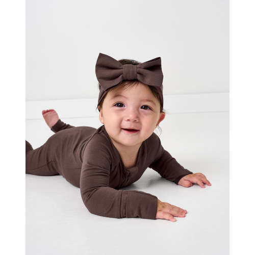 Dark Chocolate Luxe Bow Headband | Little Sleepies