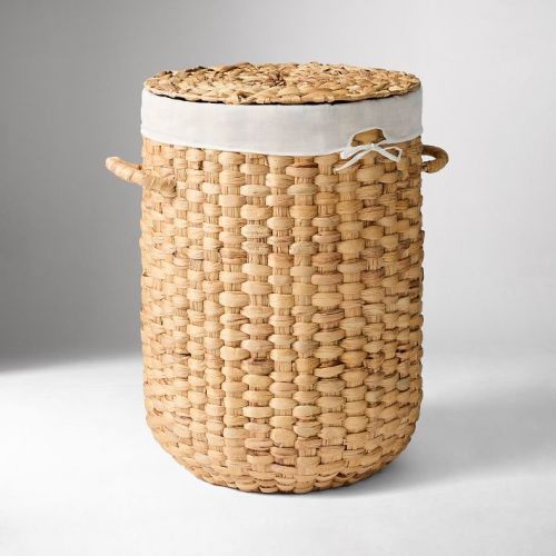 Rounded Weave Rattan Hampers - Large Round