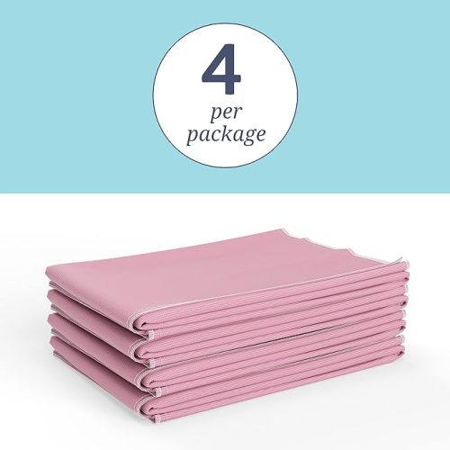 Medline - MDTR1227073AZ Softnit 300 Washable Underpads, Pack of 4 Large Bed Pads, 34" x 36", For use as incontinence bed pads, reusable pet pads, great for dogs, cats, and bunny - 34" x 36" (Pack of 4) - Pink