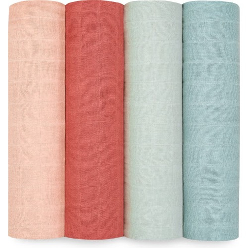 aden + anais Assorted 4-Pack Organic Cotton Muslin Swaddling Cloths, Mother Earth Organic