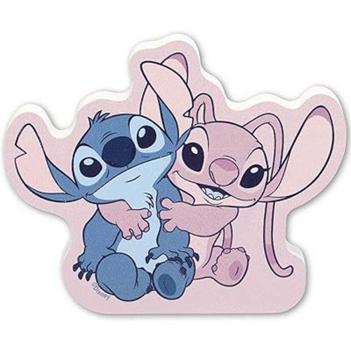 Disney Lilo and Stitch With Angel Shelf Sitter Decor - Adorable Stitch Wood Block Tabletop Decoration for Home
