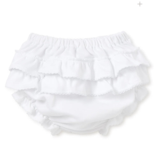 White Kissy Basics Ruffle Diaper Cover