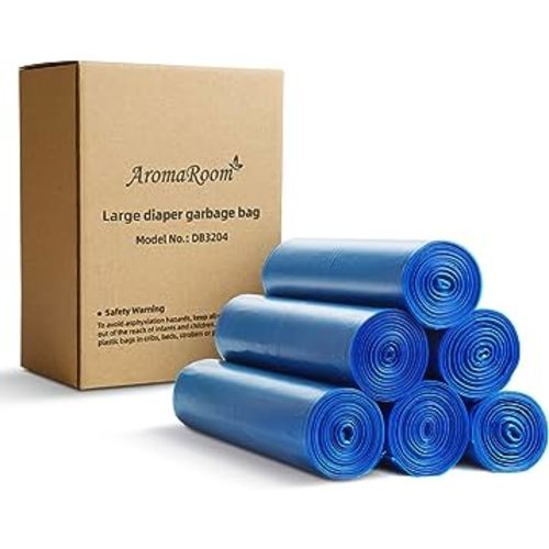Aroma Room Diaper Pail Refills bag, Leak & Odors Proof Diaper Trash Bags for Newborn Diapers, 216 Count, 6 Rolls (Large Size 6.7"x13")