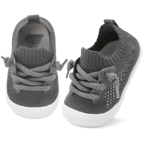 BARERUN Baby Shoes Baby First Walking Shoes Infant Sneakers Wide Toe Box Slip on Shoes Soft Sole Baby Boys Girls Crib Shoes Toddler Breathable Lightweight House Sock Shoes