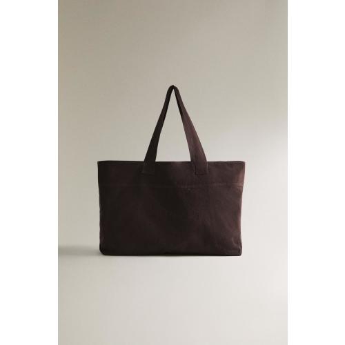 COTTON TOTE BAG - Dark brown | ZARA United States
