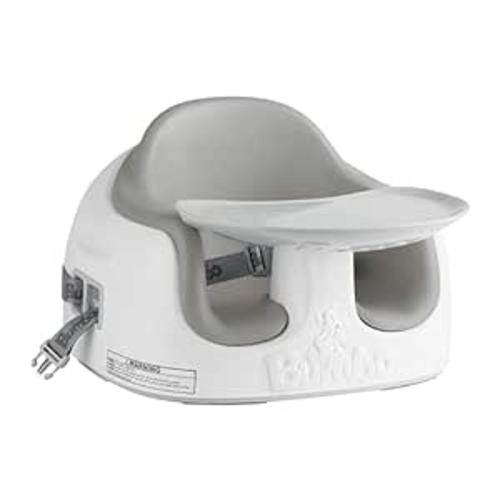 Bumbo Baby Toddler Adjustable 3 in 1 Multi Seat High Chair and Booster Seat with Removable Tray and Buckle Strap for Toddlers 1 to 3, Cool Gray - Cool Grey
