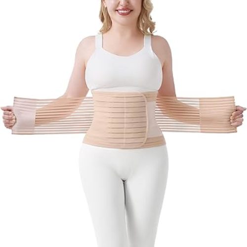 Trendyline Postpartum Belly Band for Women: Abdominal Binder for C Section Recovery Post Surgery Compression Reduce Swelling Diastasis Recti Repair - Lightweight Adjustable After Birth Belly Wrap