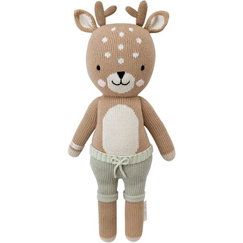 cuddle + kind Elliott The Fawn Little 13" Hand-Knit Doll – 1 Doll = 10 Meals, Fair Trade, Heirloom Quality, Handcrafted in Peru, 100% Cotton Yarn