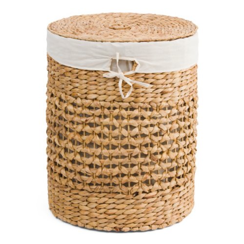18x22 Water Hyacinth Round Hamper With Canvas Liner | Home | T.J.Maxx