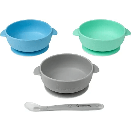 UpwardBaby Baby Bowls with Suction - Silicone Baby Bowls, Suction Bowls for Baby, Baby Bowls and Spoons, Silicone Bowls for Baby Toddler Bowls, Baby Feeding Set, Baby Food Bowls, Baby Feeding Bowl