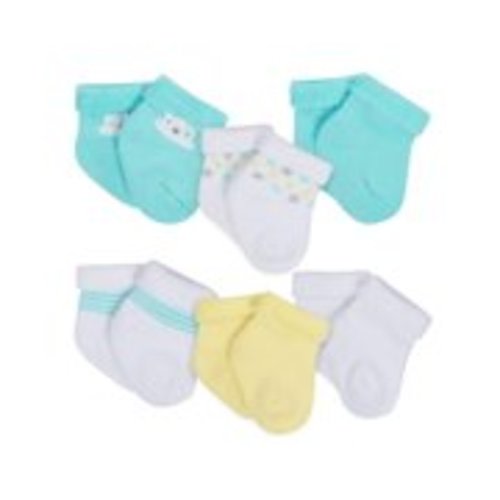 Gerber Terry Bootie Wiggle Proof Socks, 6-Pack (Baby Boys or Baby Girls, Unisex)