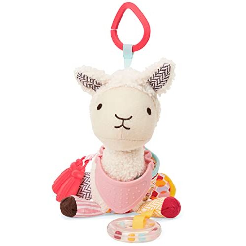 Skip Hop Bandana Buddies Baby Activity and Teething Toy with Multi-Sensory Rattle and Textures, Llama