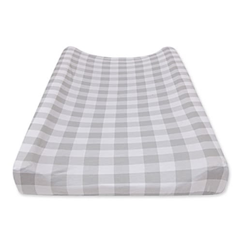 Burt's Bees Baby® Buffalo Check Changing Pad Cover in Fog