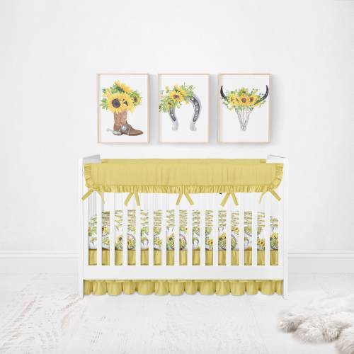Sunflower Nursery Prints, Western Nursery Prints, Sunflower Nursery Decor, Sunflower Nursery, Set of 3 Prints Floral, Boot, Horseshoe, Skull