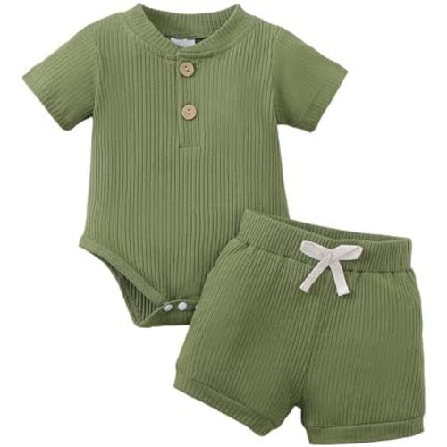 Jecson Newborn Boy Clothes Baby Boy Outfits Set Baby Boy Summer Clothes Soft Cotton Short Sleeve Top and Shorts for 0-18M