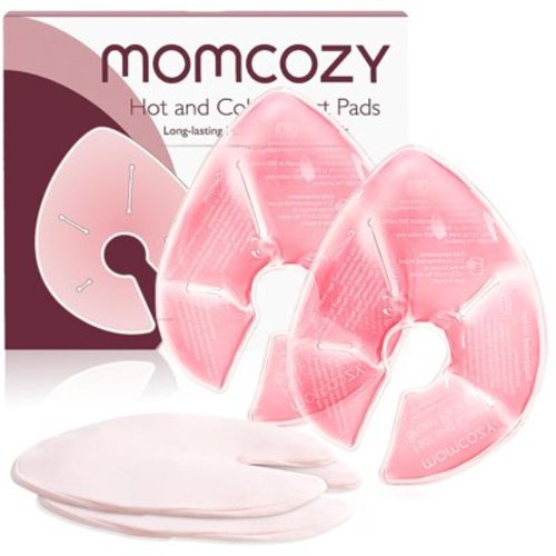 Momcozy Breast Therapy Packs, Hot and Cold Breast Pads with 2 Soft Covers, Breastfeeding Essentials, 1 Pair