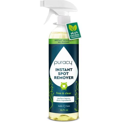 Puracy 25oz Instant Spot Remover & Fabric Stain Remover - Cleaning Spray, Stain Spray - Car Cleaner - Carpet Stain Remover, Carpet Spot Cleaner, Carpet Cleaning Solution, Free & Clear, 25 Fl Oz