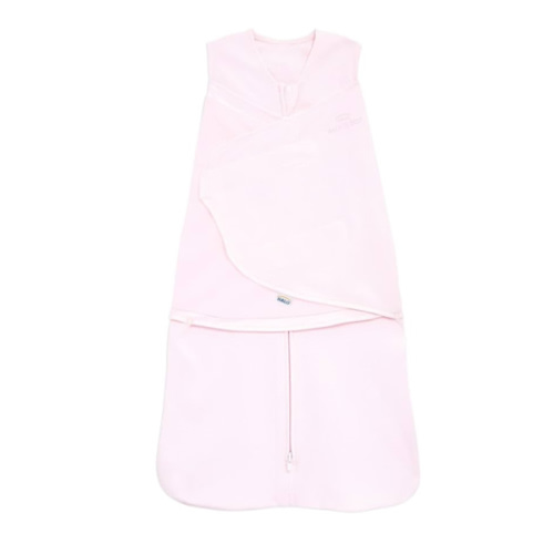 HALO 100% Cotton Sleepsack Swaddle, 3-Way Adjustable Wearable Blanket, TOG 1.5, Soft Pink, Small, 3-6 Months