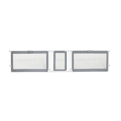 Summer Infant Custom Fit Walk-Thru Extra Wide Pet and Baby Gate, Fits Openings 65” - 87” (2 panels) or 87” - 141” (3 panels), 30” Tall, Install In-between Rooms or Doorways - Grey