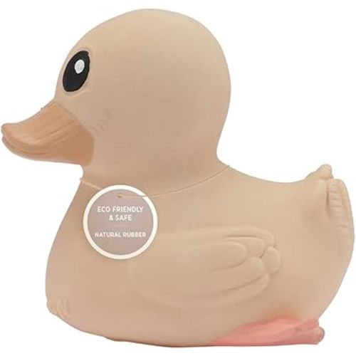 HEVEA Kawan Mini Rubber Duck - 100% Natural Rubber Baby Bath Toy - Eco Friendly, Perfect for Playing, Teething, and Bathing - Mold Free Bath Toys - Sand